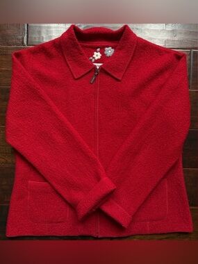 Vintage Rina Rossi Vibrant Red Teddy Jacket